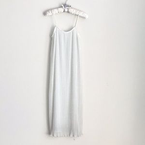 100% polyester dress white with silver threads